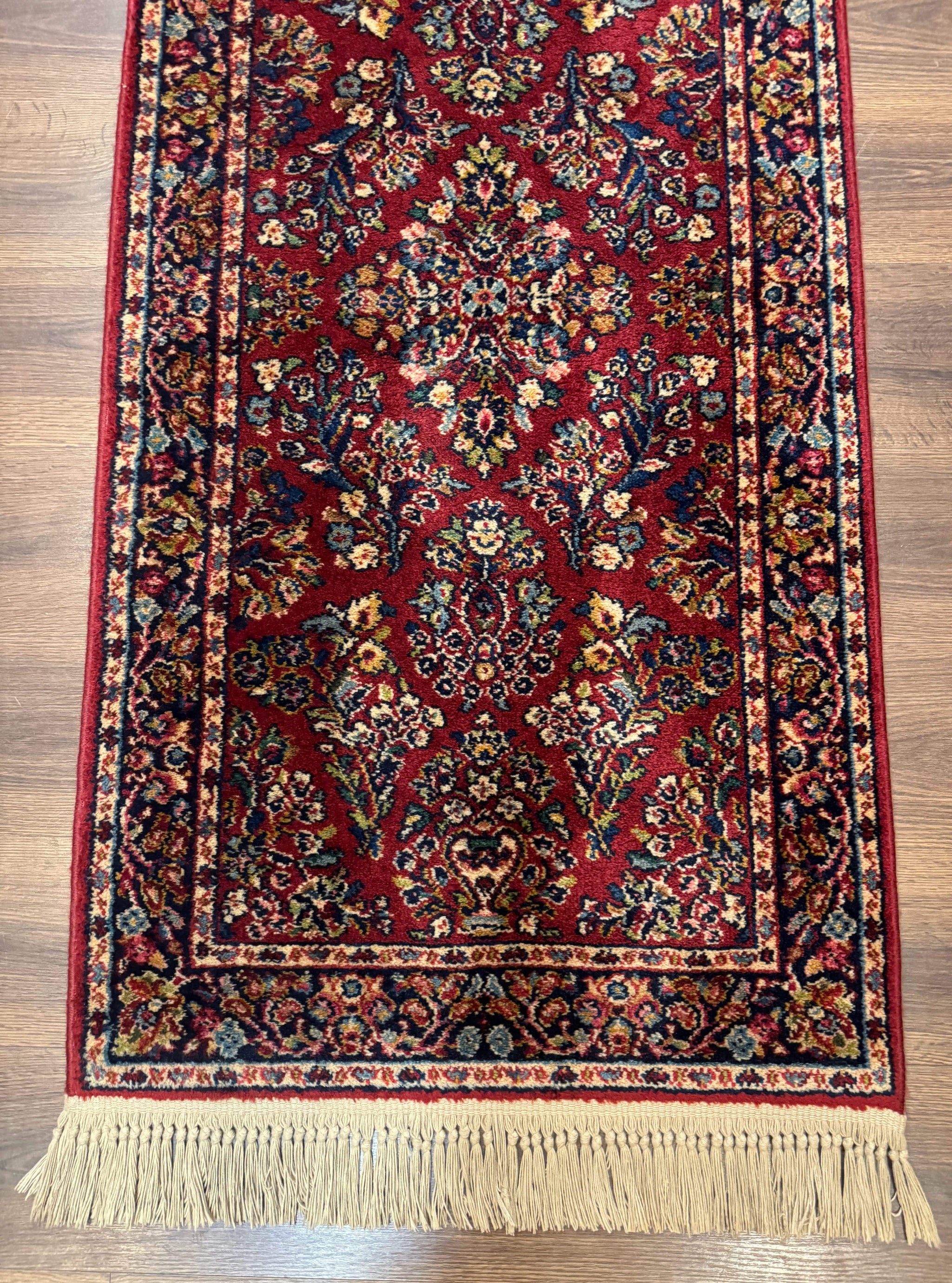 Karastan Runner Rug 2.6 x 8.6, Red Sarouk #785, Original 700 Series, Wool, Rare by Jewel Rugs