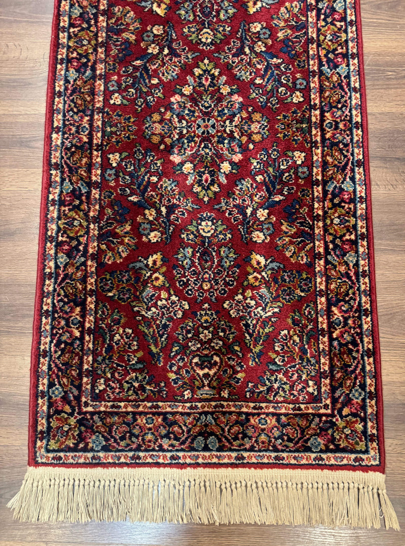 Karastan Runner Rug 2.6 x 8.6, Red Sarouk #785, Original 700 Series, Wool, Rare by Jewel Rugs