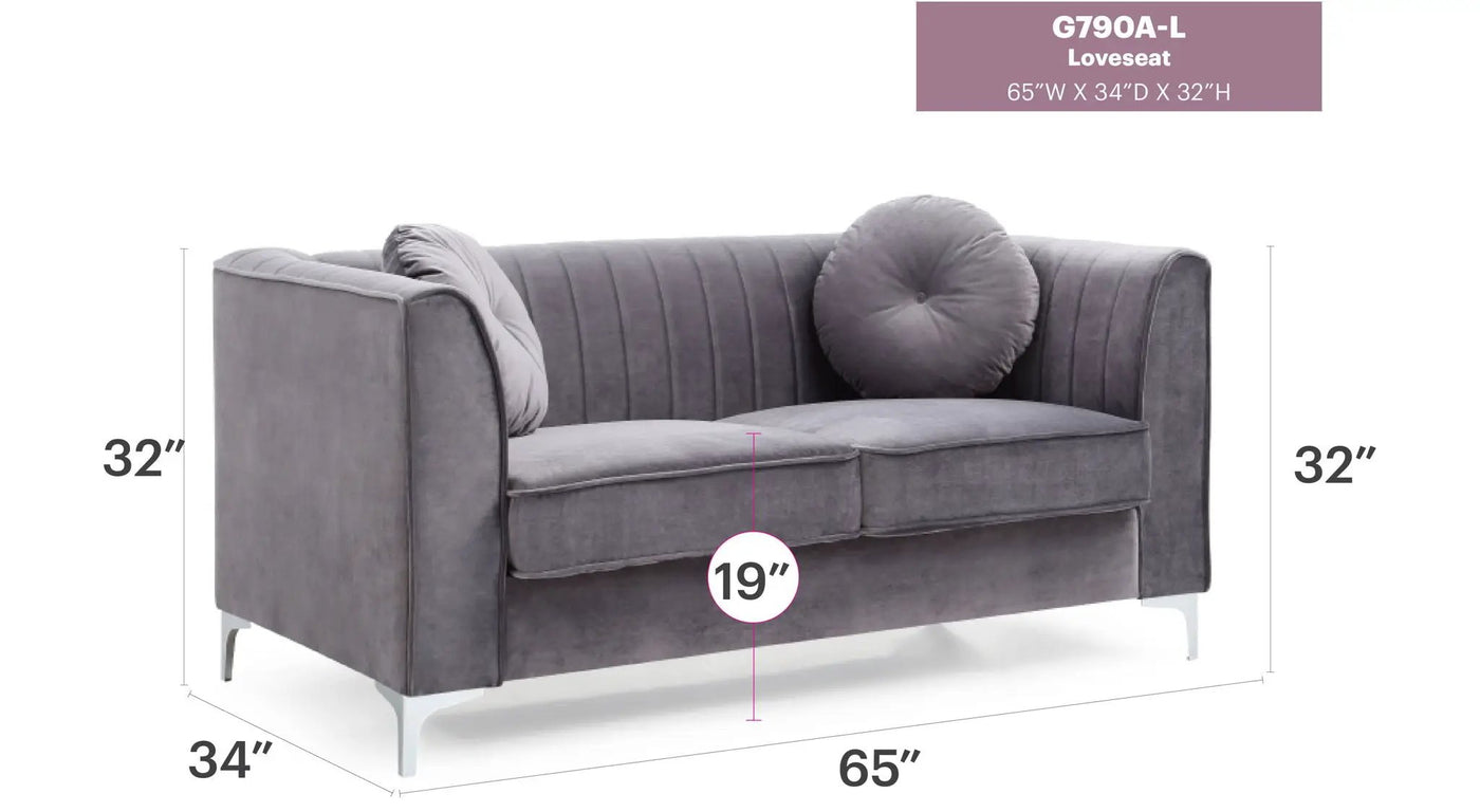 Glam Styled Micro Suede Loveseat by HouseOfZazla