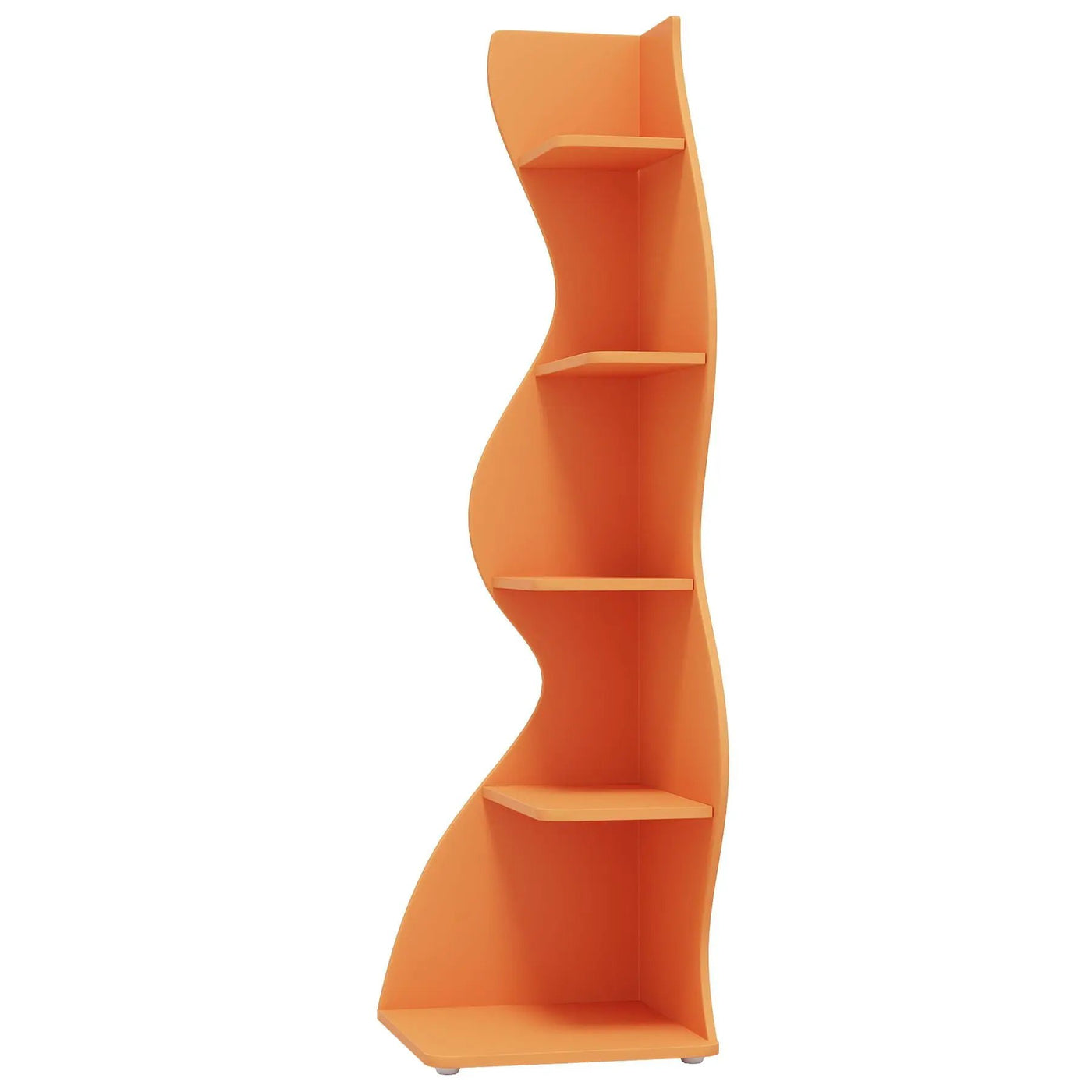 5 Tier Wavy Corner Bookshelf And Plant Stand For Living Room by HouseOfZazla