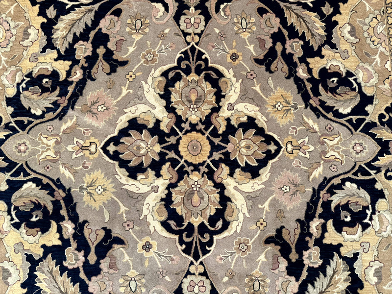 Handmade Wool Rug 8x10, Black & Dark Beige, Nourison, Traditional Rug by Jewel Rugs