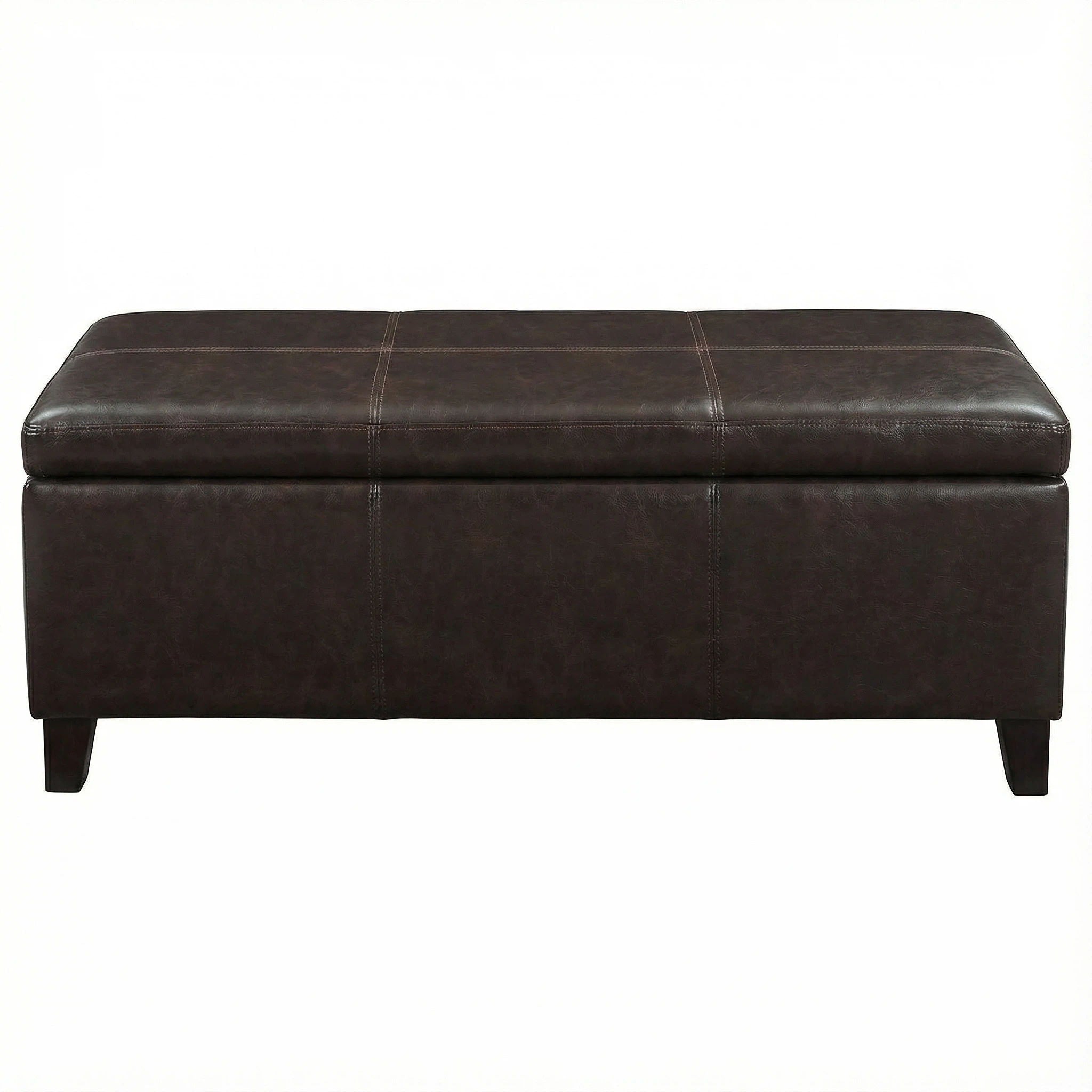 Rectangle Storage Ottoman Bench For Living Room - Brown by HouseOfZazla