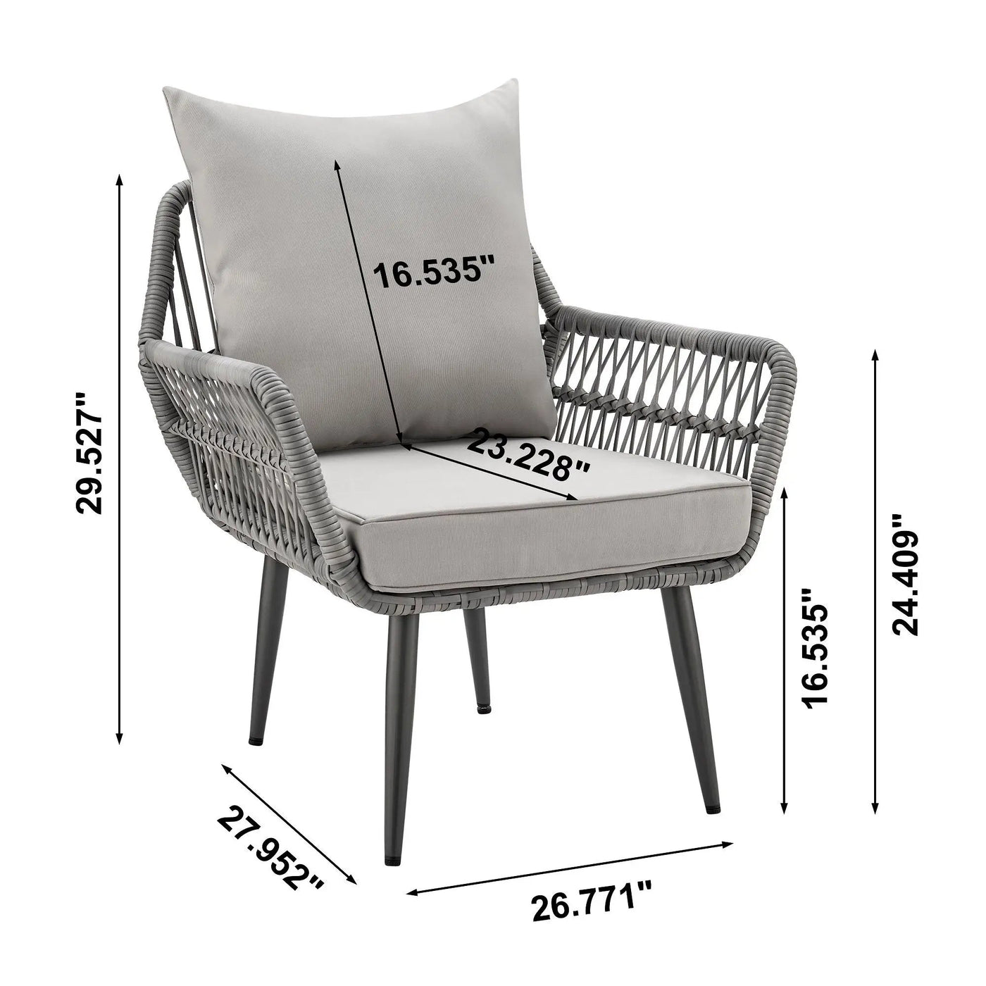 Cannes - 3 Piece Outdoor Patio Conversation Set by HouseOfZazla