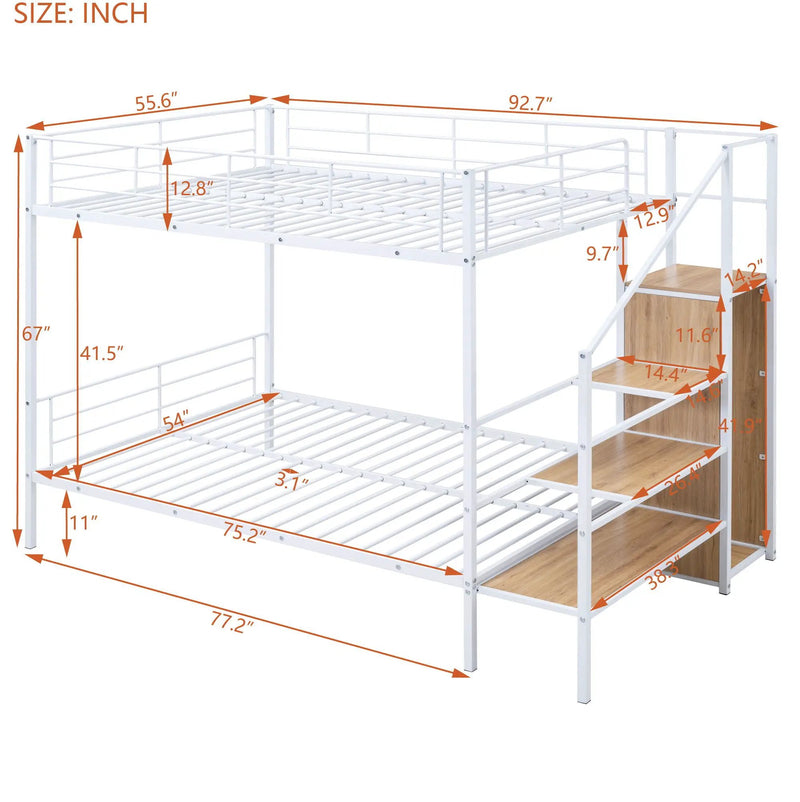 Bunk Bed With Lateral Storage Ladder And Wardrobe by HouseOfZazla
