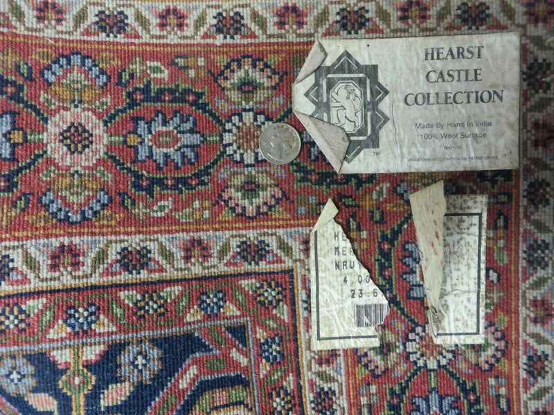 4' X 6' Vintage Fine Handmade India Floral Oriental Wool Rug Carpet Blue Red by Jewel Rugs