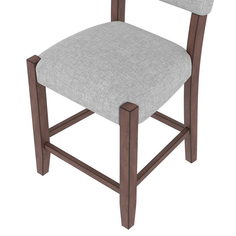 Set of 4 Mid-Century Modern Linen Upholstered Bar Stools by HouseOfZazla