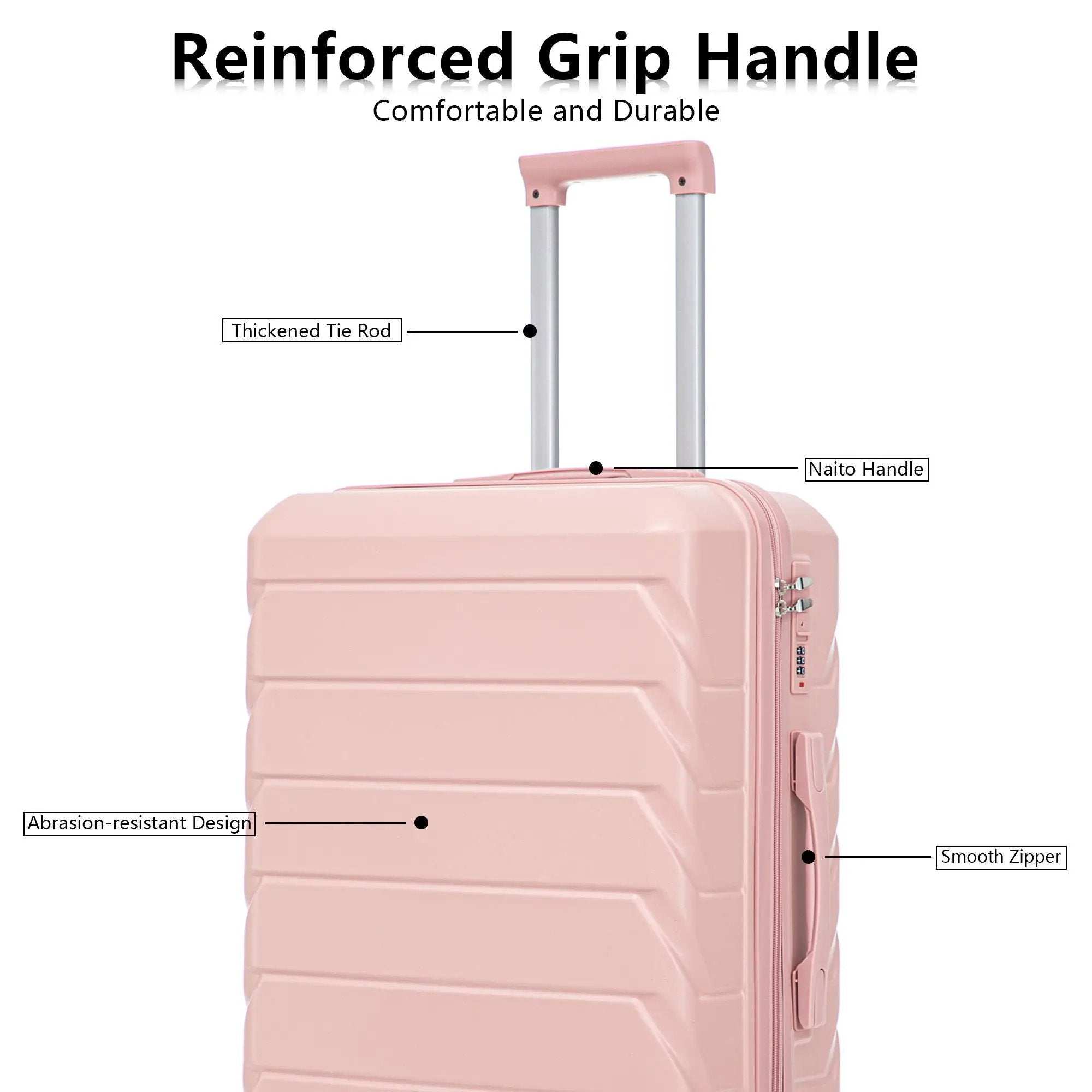 3 Pieces Set 20" / 24" / 28" Spinner Wheel Luggage With Combination Lock by HouseOfZazla