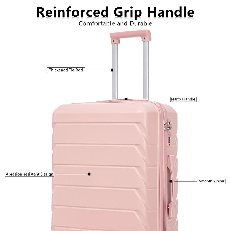 3 Pieces Set 20" / 24" / 28" Spinner Wheel Luggage With Combination Lock by HouseOfZazla