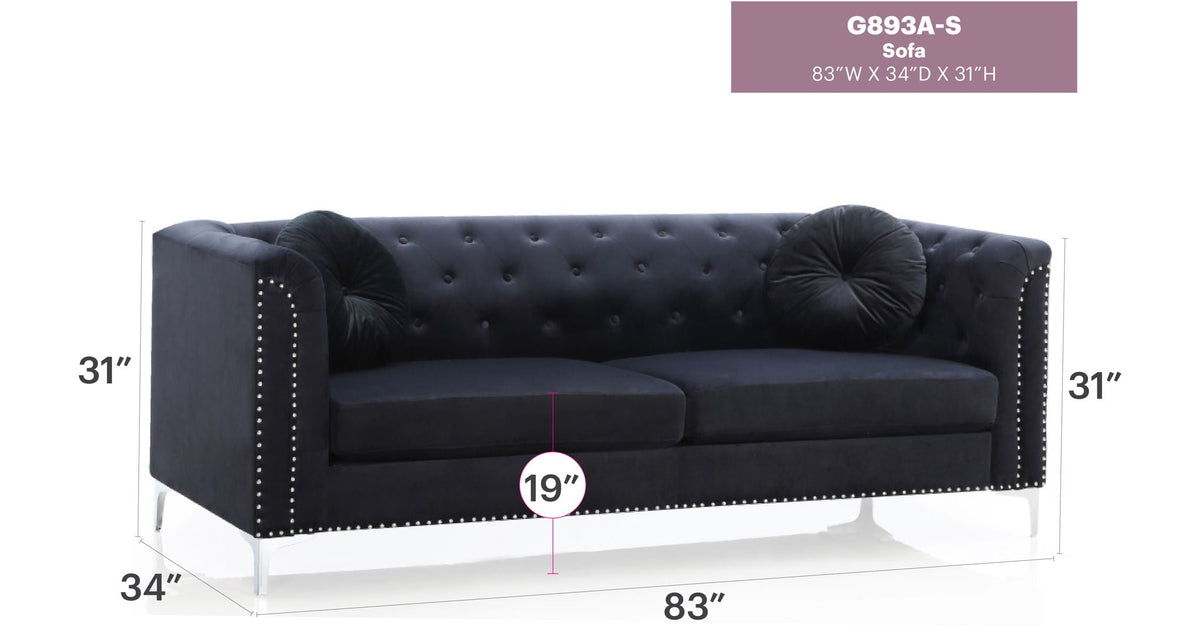Elegant Contemporary Sofa with Nailhead Accents - Choice of Color, photo 17 of 17