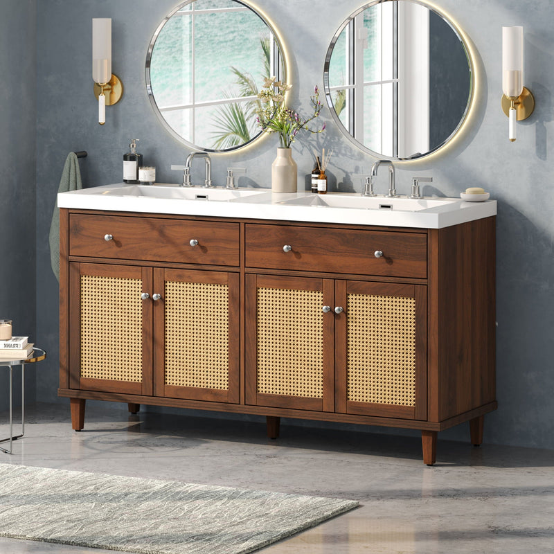 Bathroom Vanity With Double Sink, Large Storage Space by HouseOfZazla