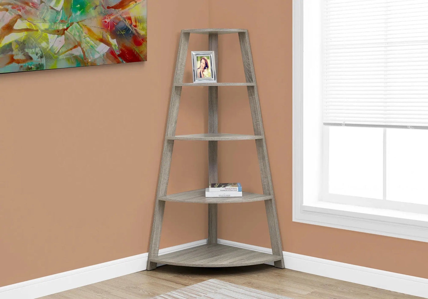 4-Tier Corner Bookshelf, Modern & Contemporary Style by HouseOfZazla
