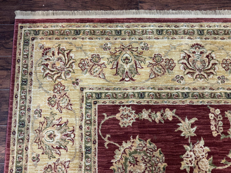 Traditional Wool Oriental Rug 9x13, Large Power Loomed Carpet, Burgundy by Jewel Rugs