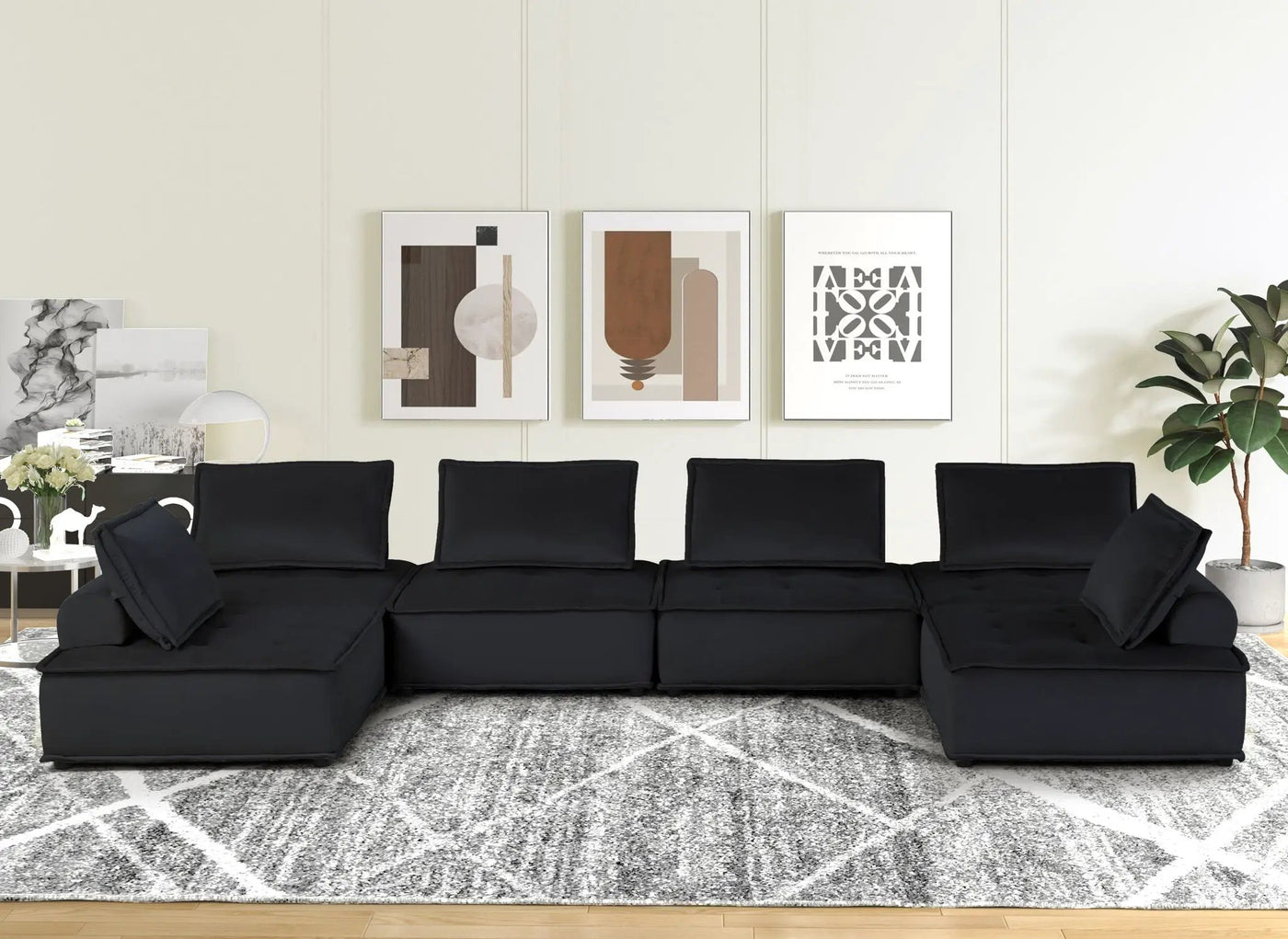 Anna - Stylish Sectional Sofa Ottoman by HouseOfZazla
