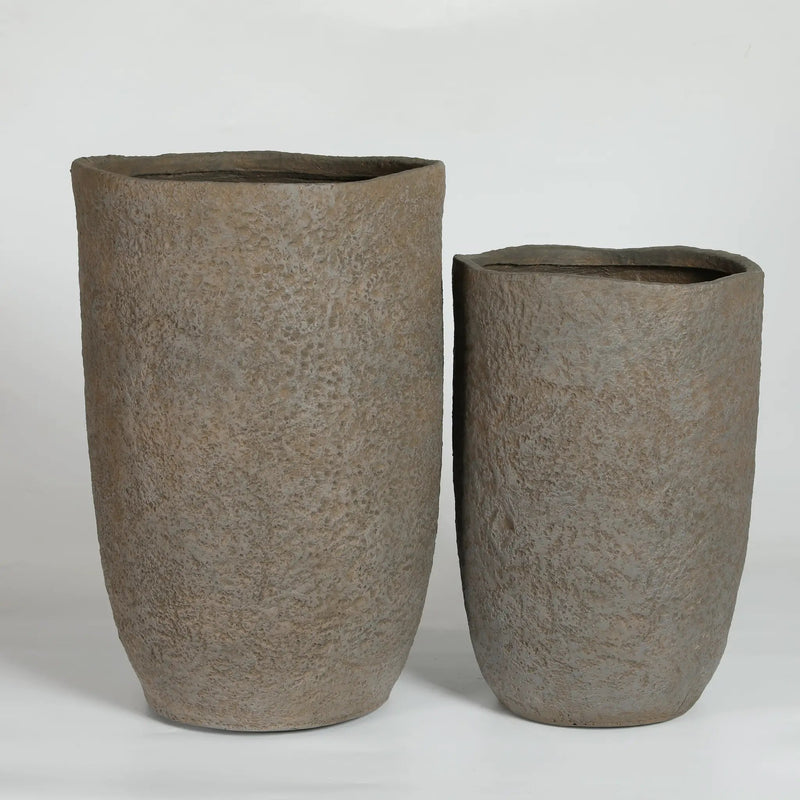 Round Concrete Planter Set of 2 by HouseOfZazla