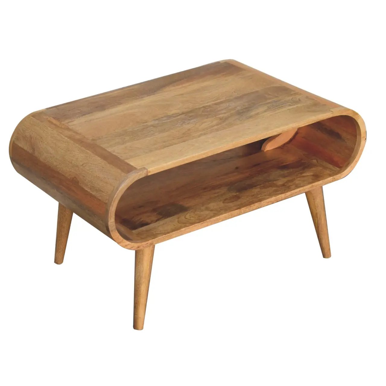 Solid Wood Open Oak-ish Coffee Table, Nordic Legs by HouseOfZazla