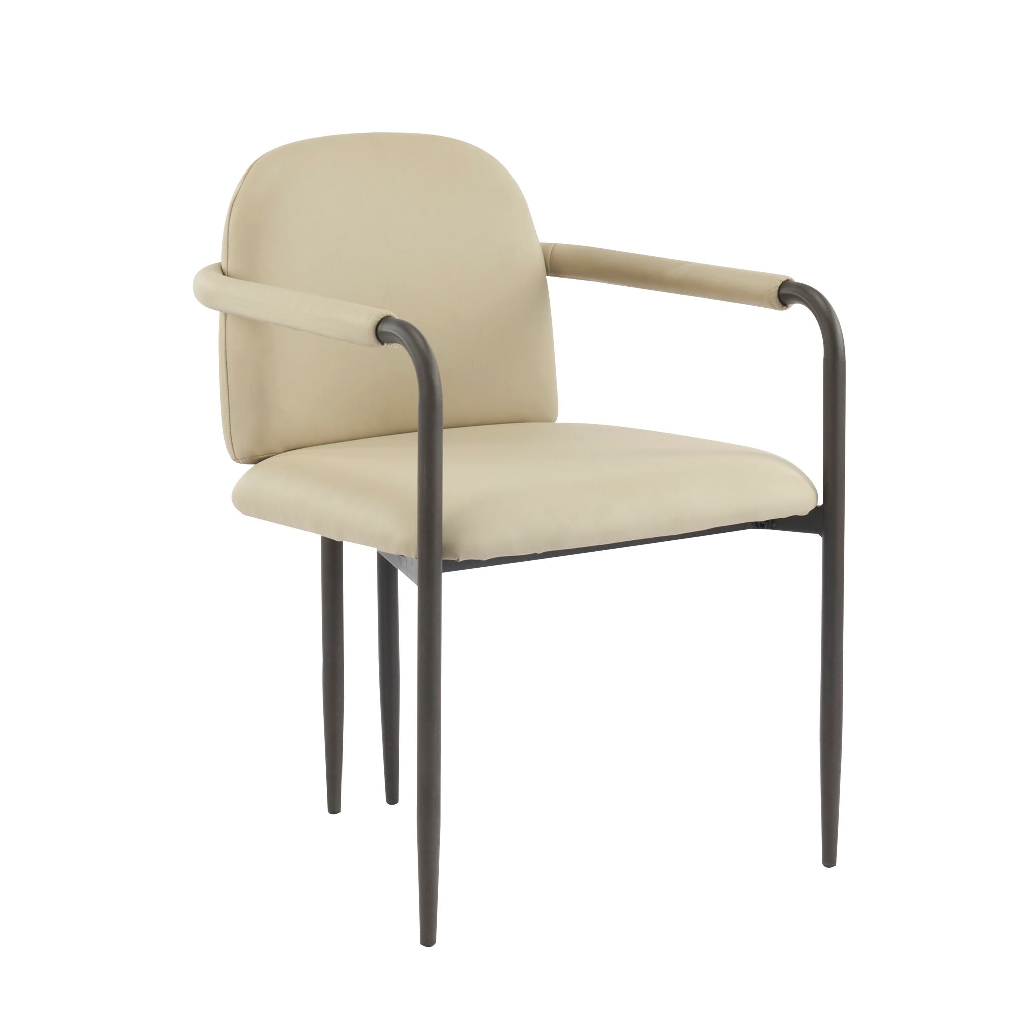 Modern Dining Chair Set of 2 with Iron Frame - Espresso / Khaki by HouseOfZazla
