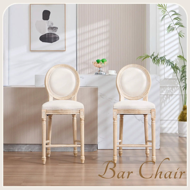 French Country 26'' Height Bar Chairs Set of 2 by HouseOfZazla