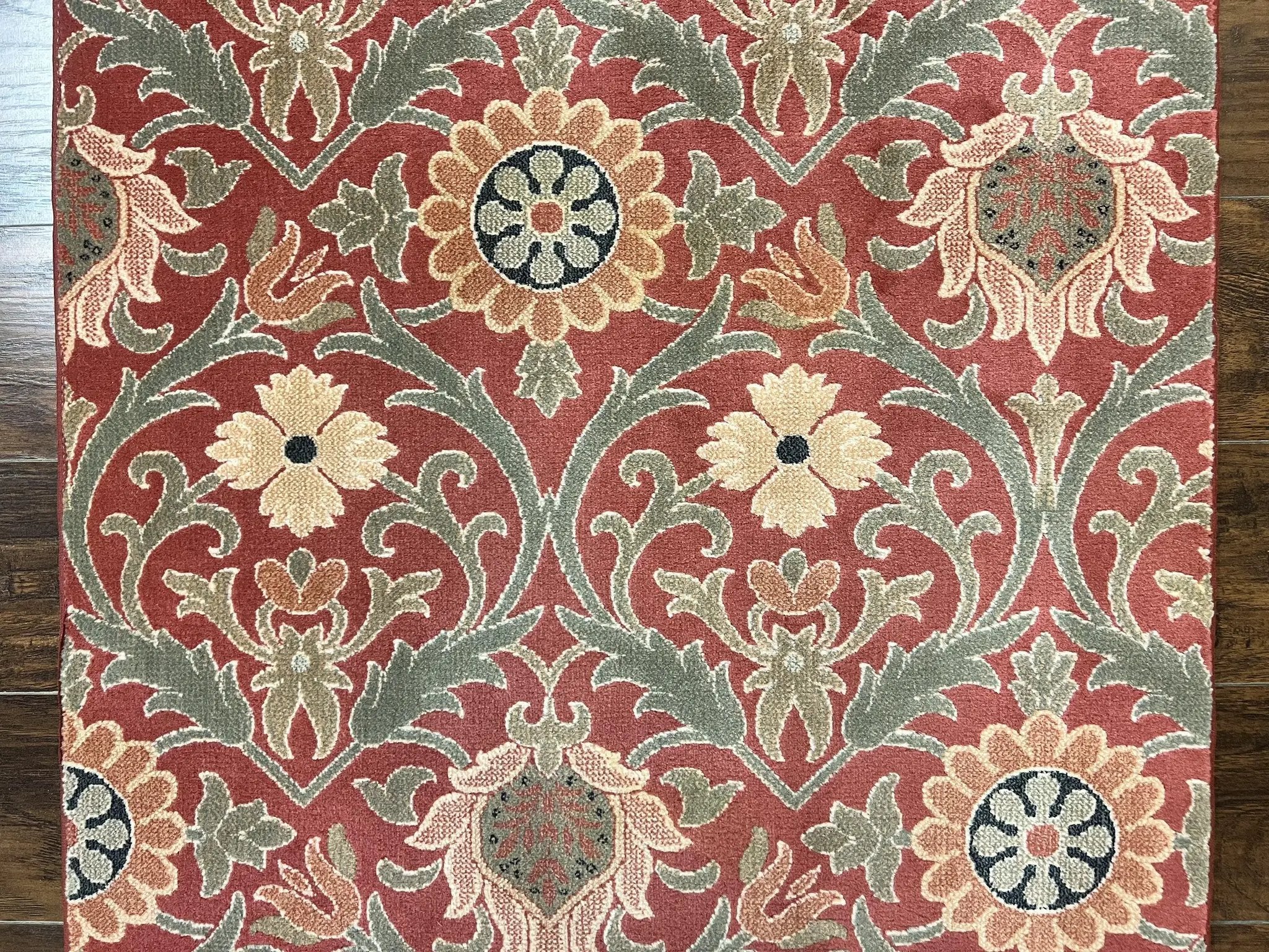 Runner Rug 3 x 14.7, Long Hallway Rug, Wool, Power Loomed, Contemporary, Floral by Jewel Rugs