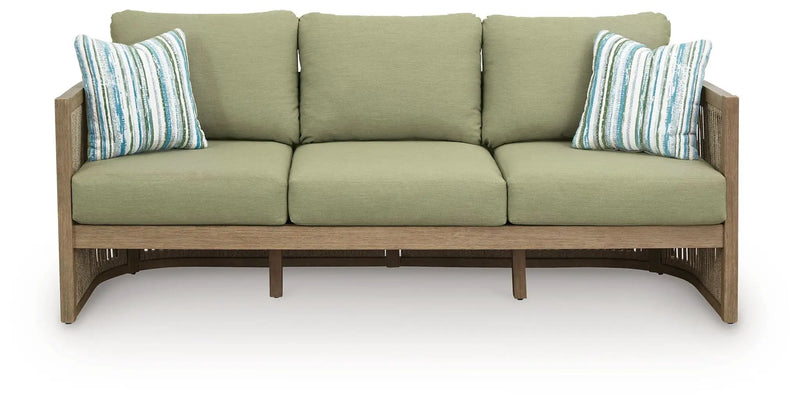 Serena Shores - Sofa With Cushion - Beige / Green by Unique Piece Furniture
