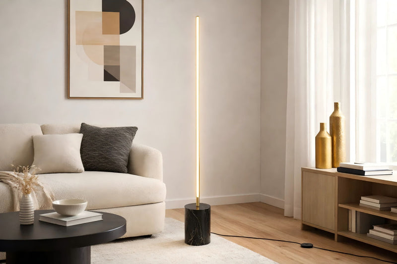 Prism - LED Floor Lamp with On/Off Switch Base - Gold/Marble, photo 8 of 8