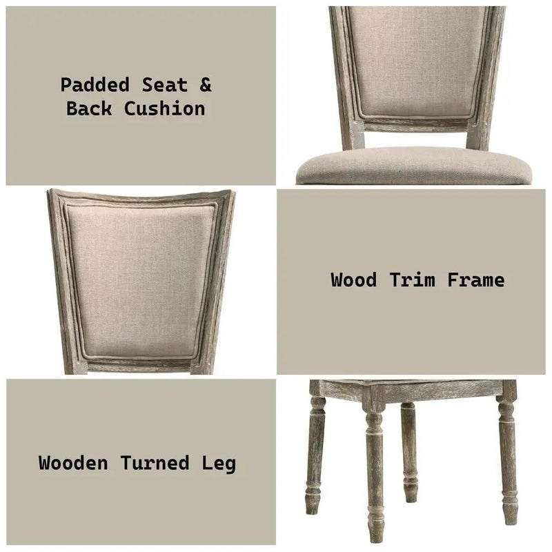 Gabrian - Fabric Side Chair (Set of 2) - Two-Tone Beige & Reclaimed Gray by Unique Piece Furniture