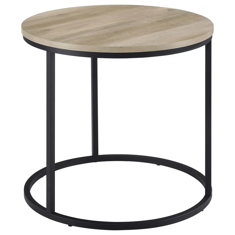 Lainey Round Occasional Side End Table Distressed Pine by Unique Piece Furniture