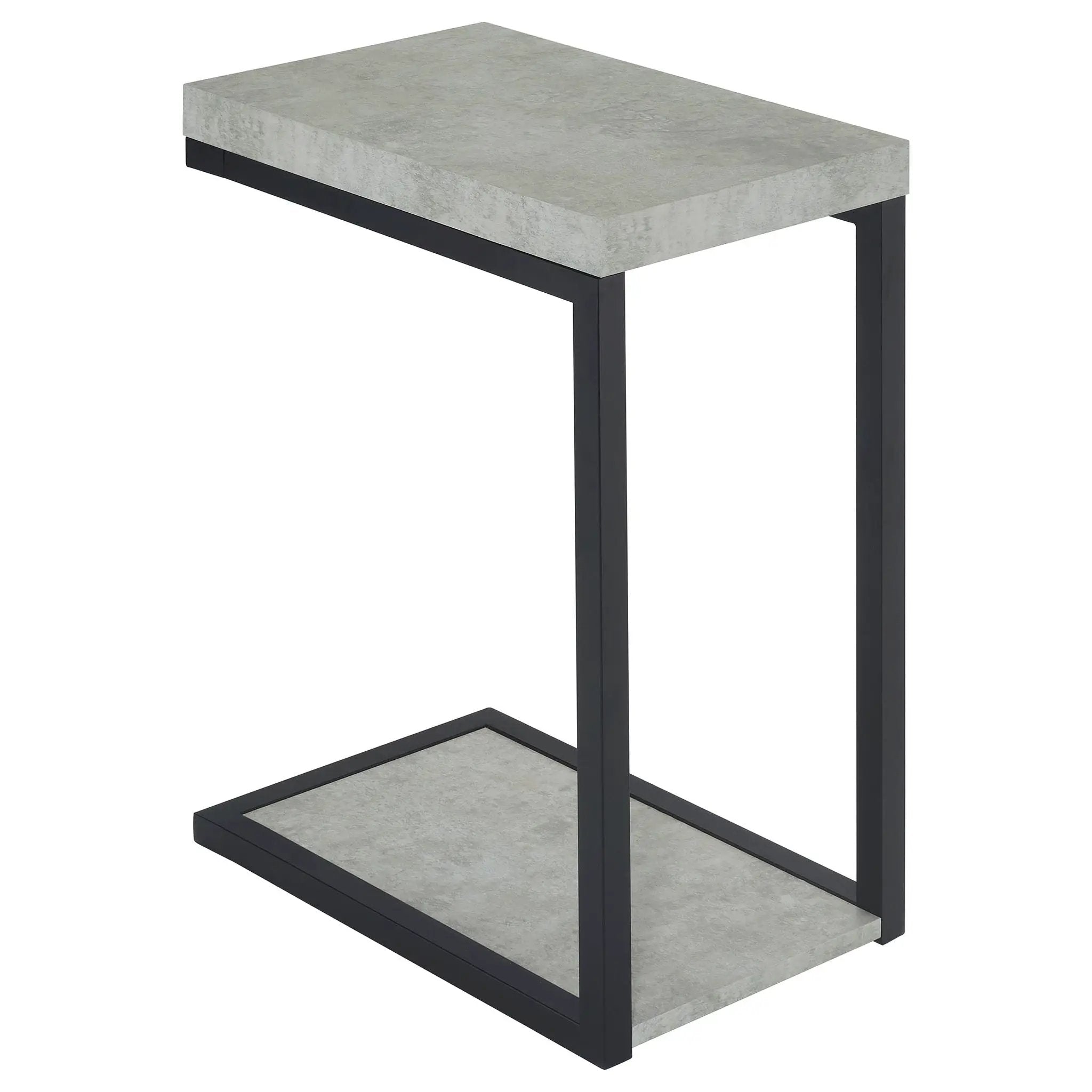 Beck Engineered Wood C-Shape Sofa Side Table Cement by Unique Piece Furniture