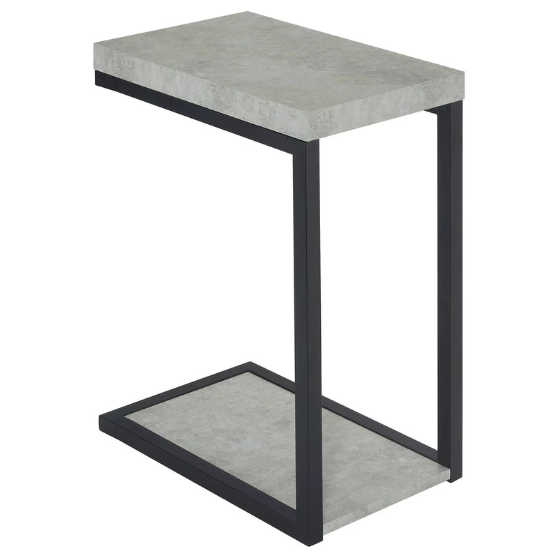 Beck Engineered Wood C-Shape Sofa Side Table Cement by Unique Piece Furniture