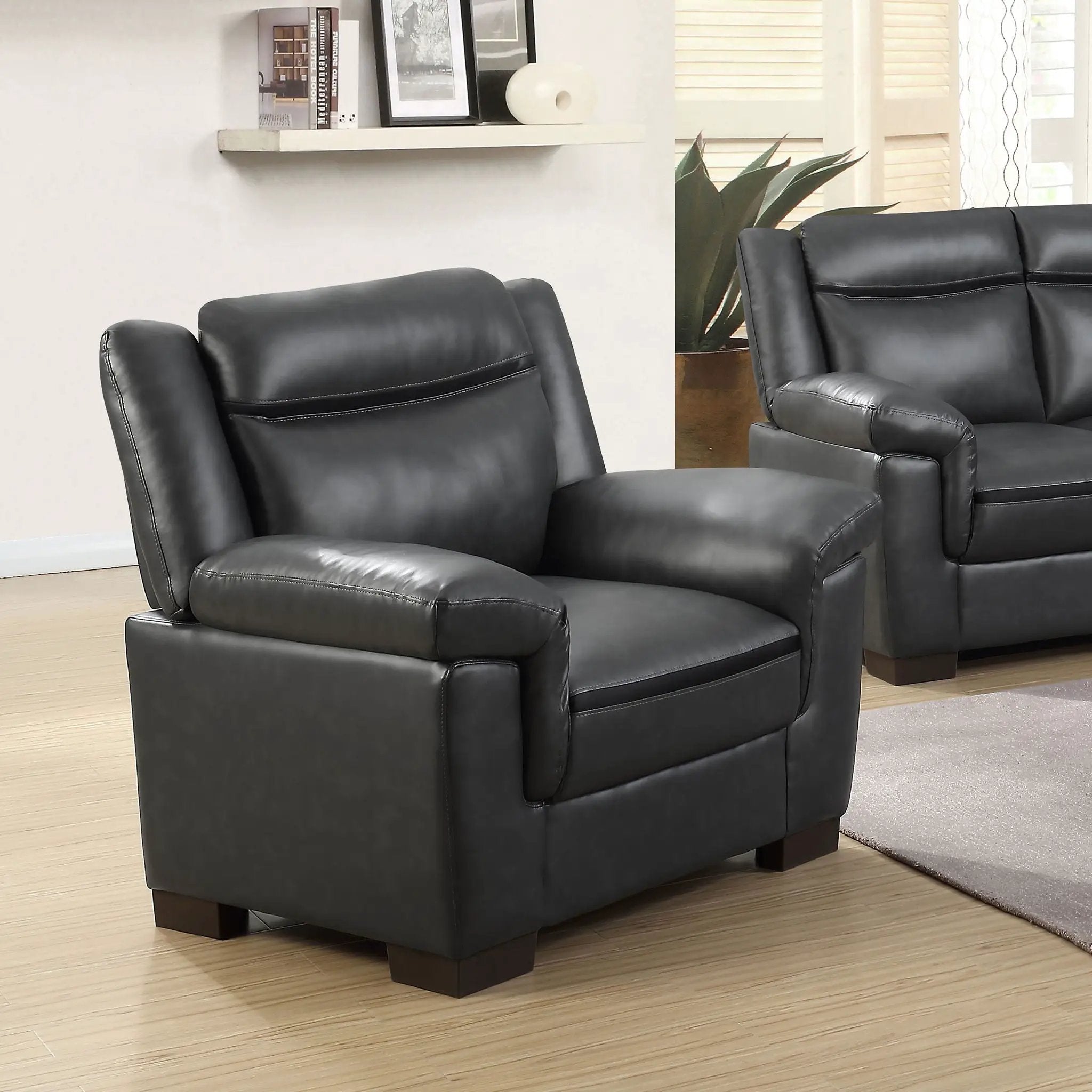 Arabella Upholstered Padded Arm Accent Chair Grey by Unique Piece Furniture