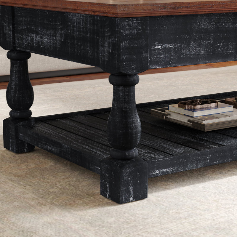 Retro Lift-Top Coffee Table with Storage for Living Room, Hidden Compartment & Lower Shelf, photo 6 of 10