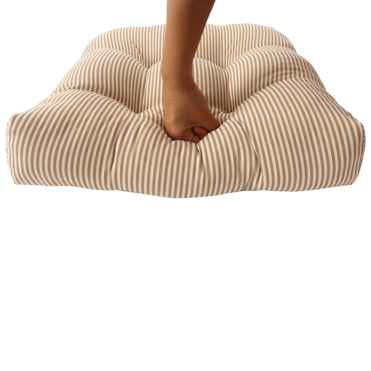 Outdoor Chair Cushions Set of 2 - Beige Striped, photo 10 of 10
