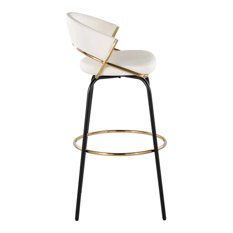 Jie - Fixed Height Contemporary Barstool With Swivel Round Footrest (Set of 2) by Unique Piece Furniture