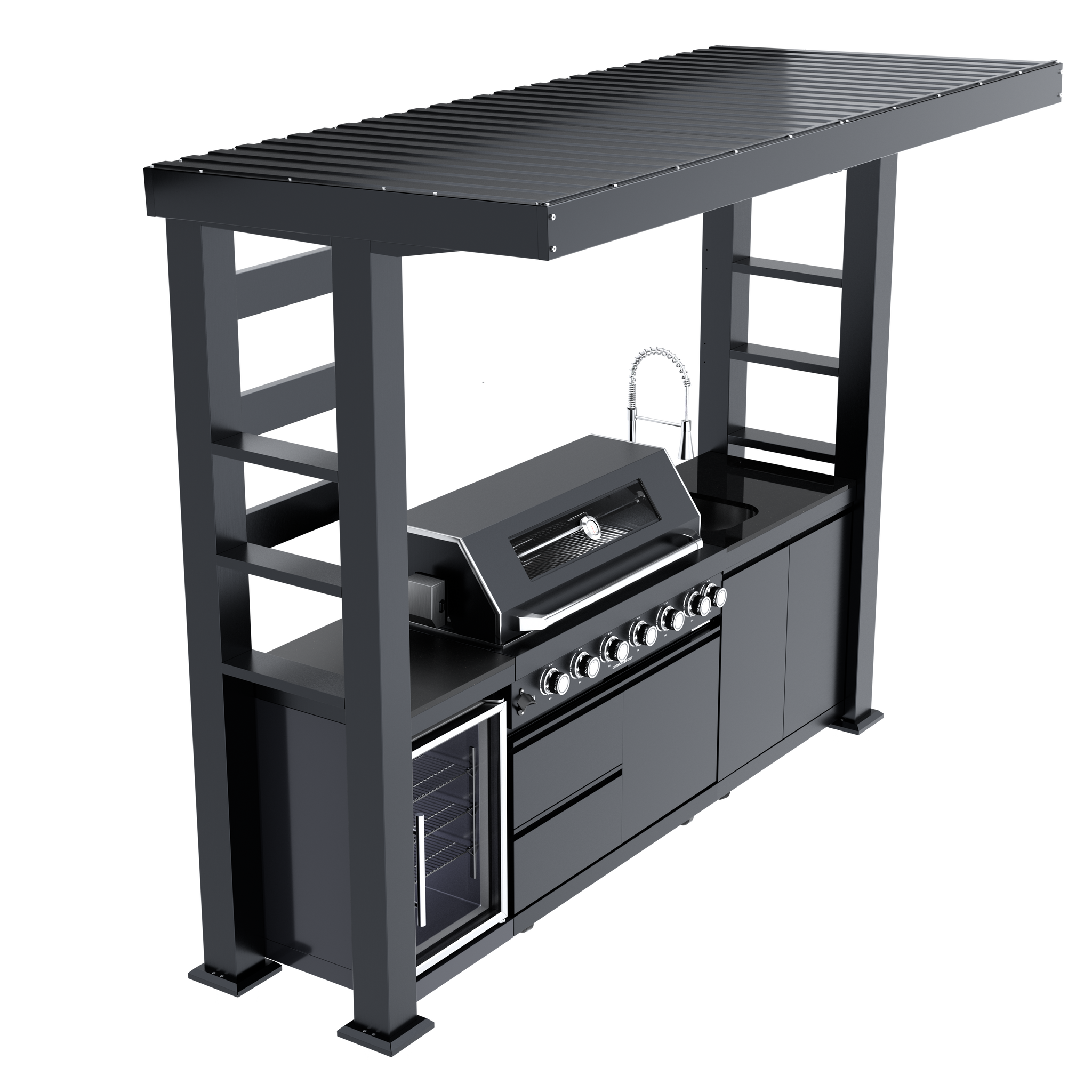 108-Inch 6-Burner Deluxe Outdoor Kitchen Grill by HouseOfZazla