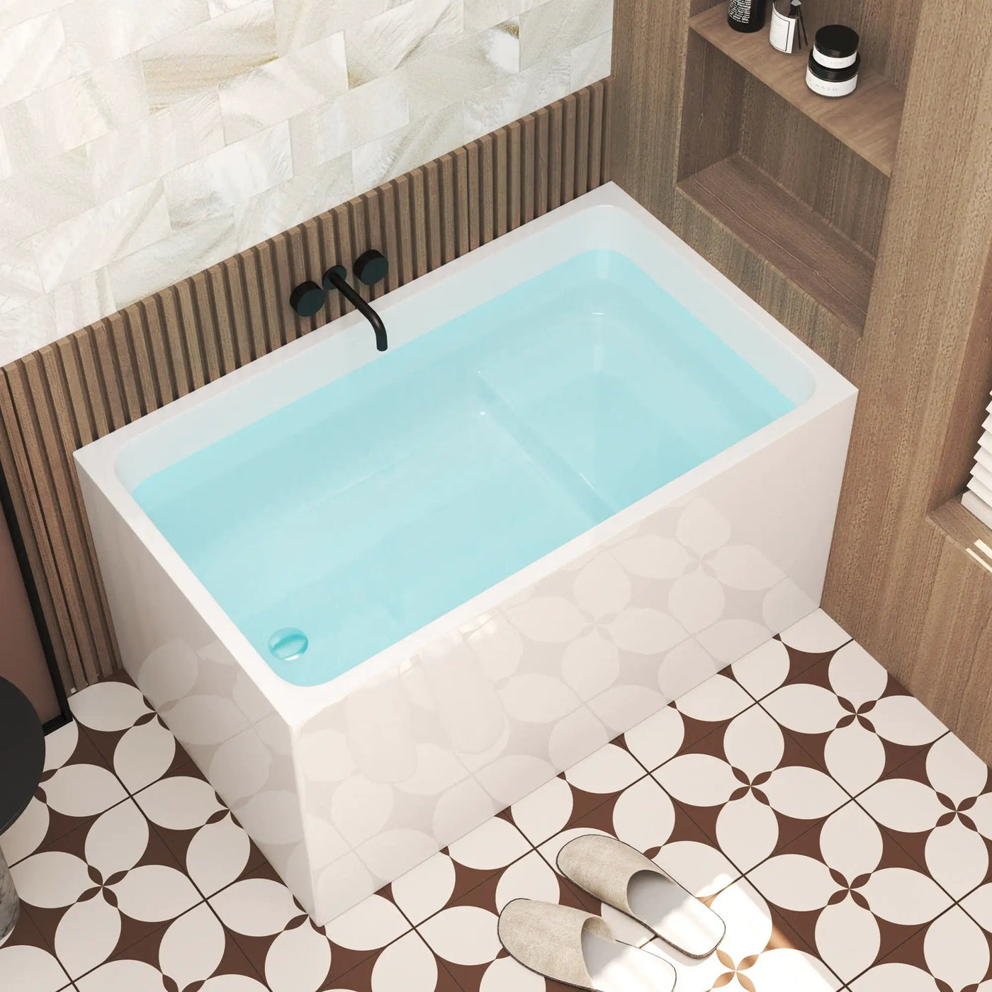 Gloss Freestanding Bathtub With Built In Seat by HouseOfZazla