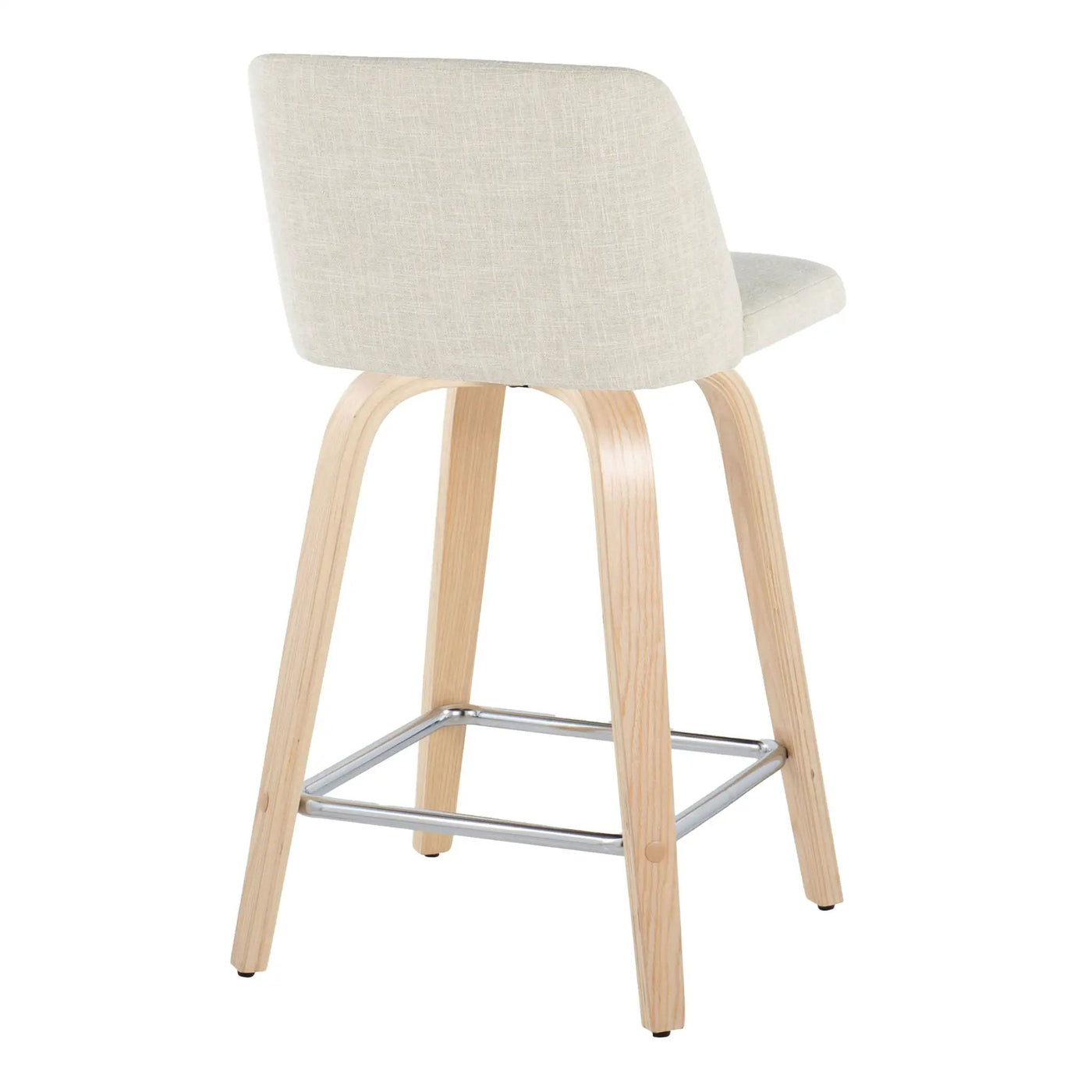 Toriano - Contemporary Fixed Height Counter Stool Swivel With Square Footrest (Set of 2) by HouseOfZazla