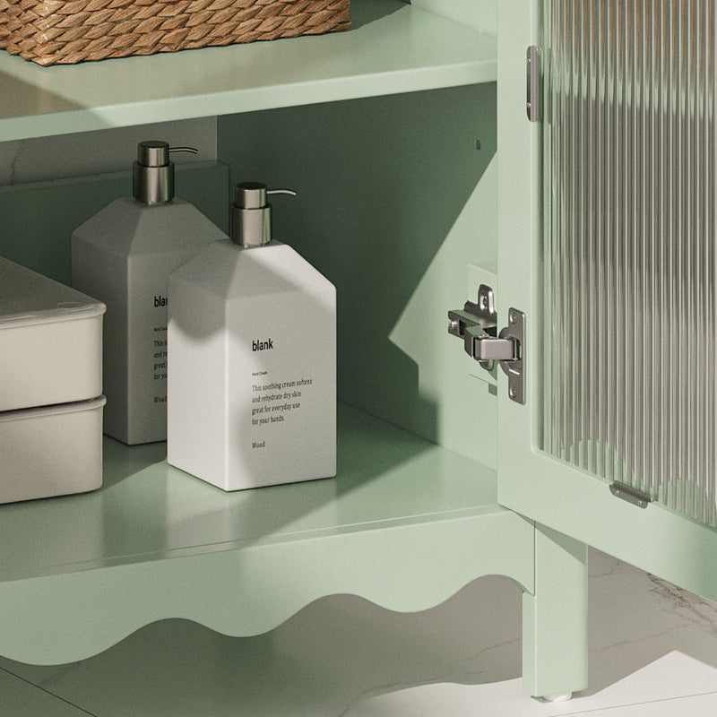 Modern Bathroom Vanity With Tempered Glass Doors by HouseOfZazla