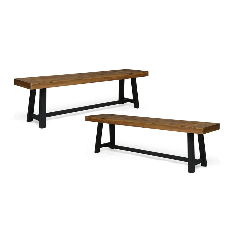 Cloud Outdoor Bench With Acacia Wood Frame And Slat Panel Design by HouseOfZazla