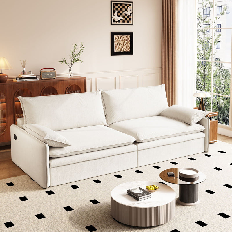 4 Seat Convertible Sleeper Sofa Bed, Modern With Storage by HouseOfZazla