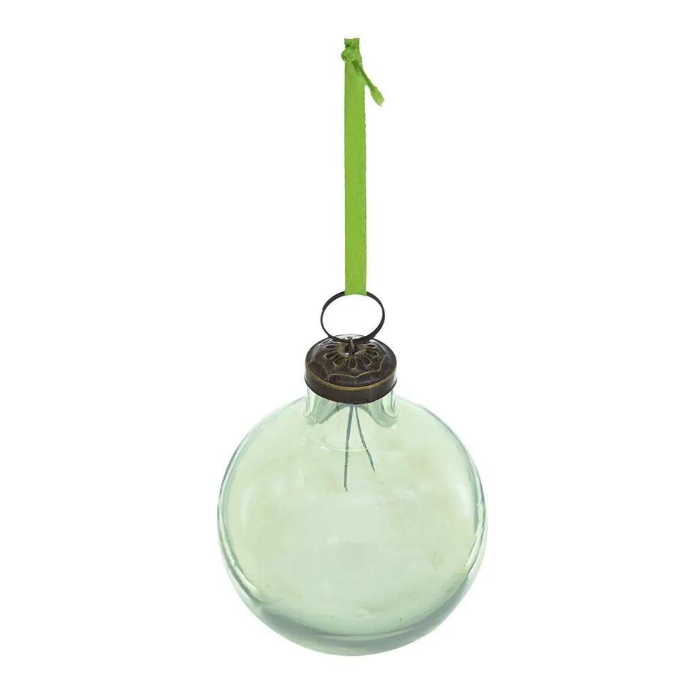 Long Neck Ball Ornaments, Glass Decorative Hanging Ball Christmas Tree Ornaments For Holiday Party Decorations (Set of 12) - Green by HouseOfZazla
