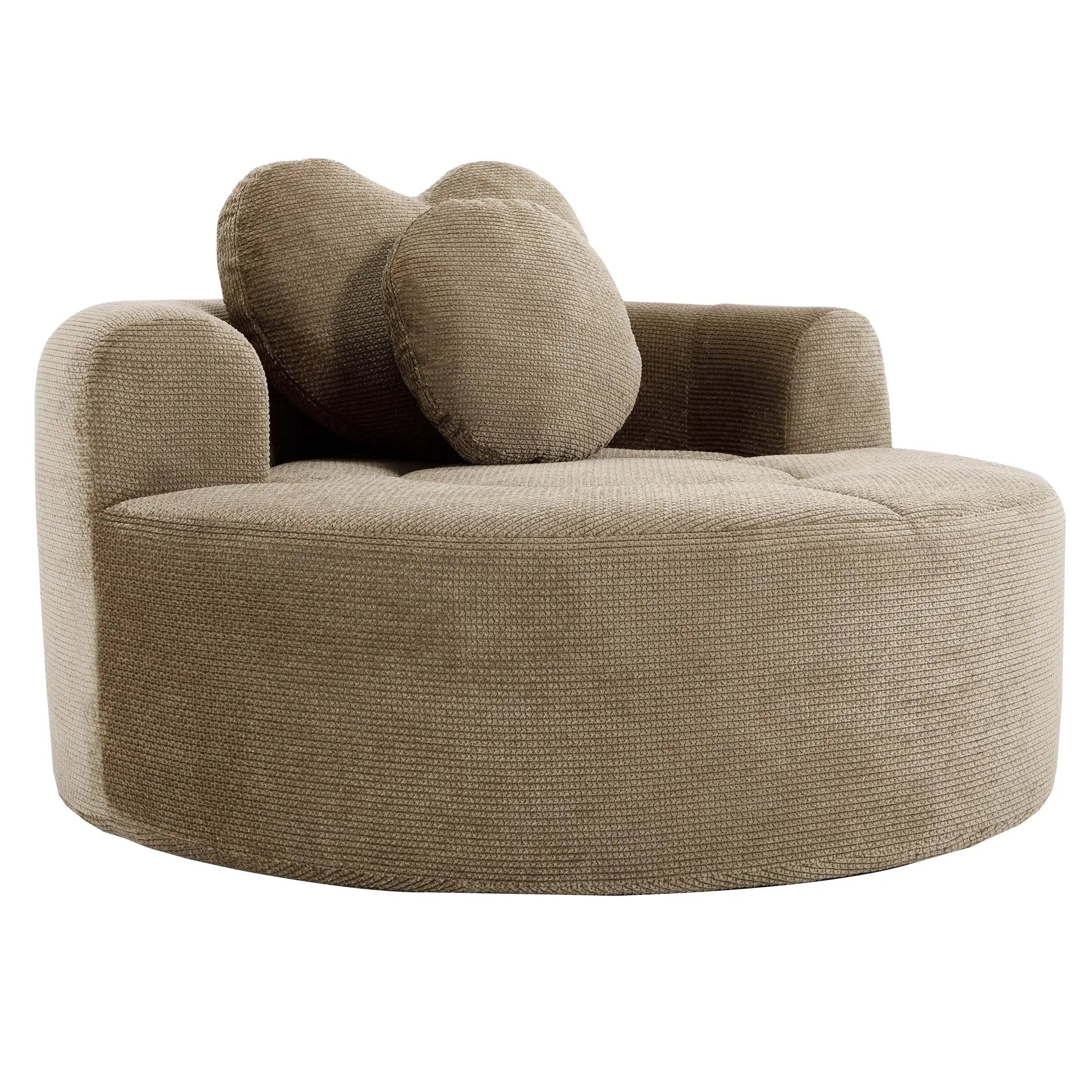 Round Sofa Bed with Memory Foam Sectional Couch for Living Room by HouseOfZazla