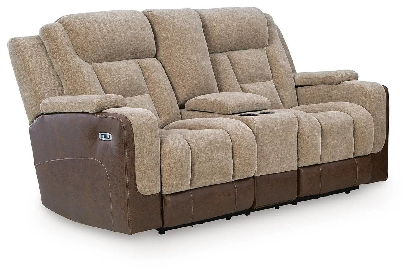 Mixed Motion - Power Reclining Loveseat With Console / Adjustable Headrest by Unique Piece Furniture