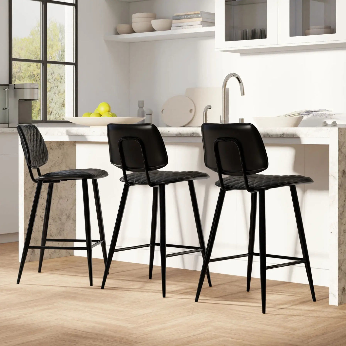 Raya - Upholstered Counter Height Stool (Set of 2) by HouseOfZazla