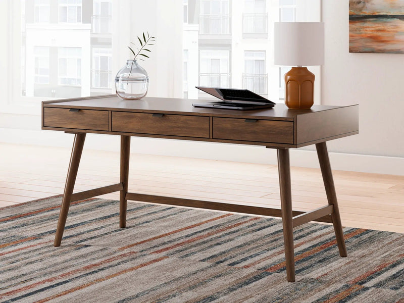 Lyncott - 3 Pc. - Home Office Desk, Chair, Bookcase - Brown by Unique Piece Furniture