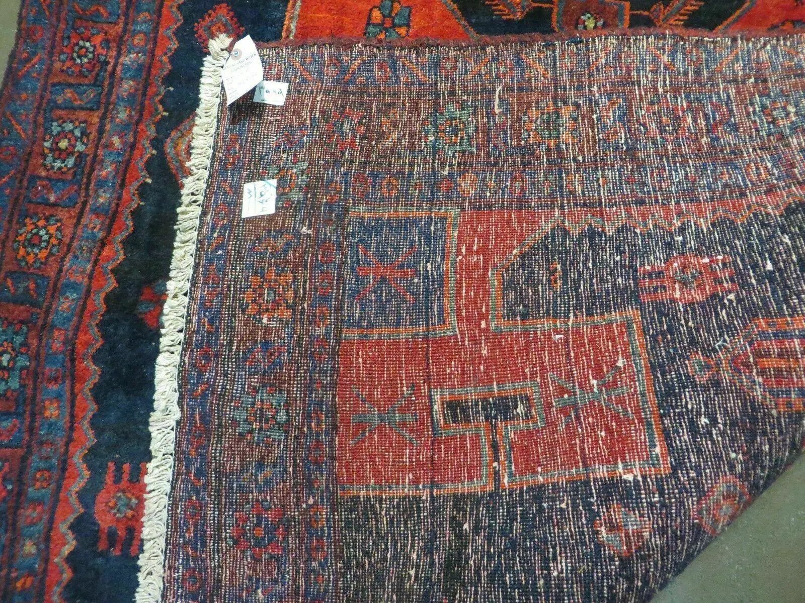 4' 6" X 8' 2" Antique Handmade India Tribal Geometric Wool Rug Red Blue # 129 by Jewel Rugs