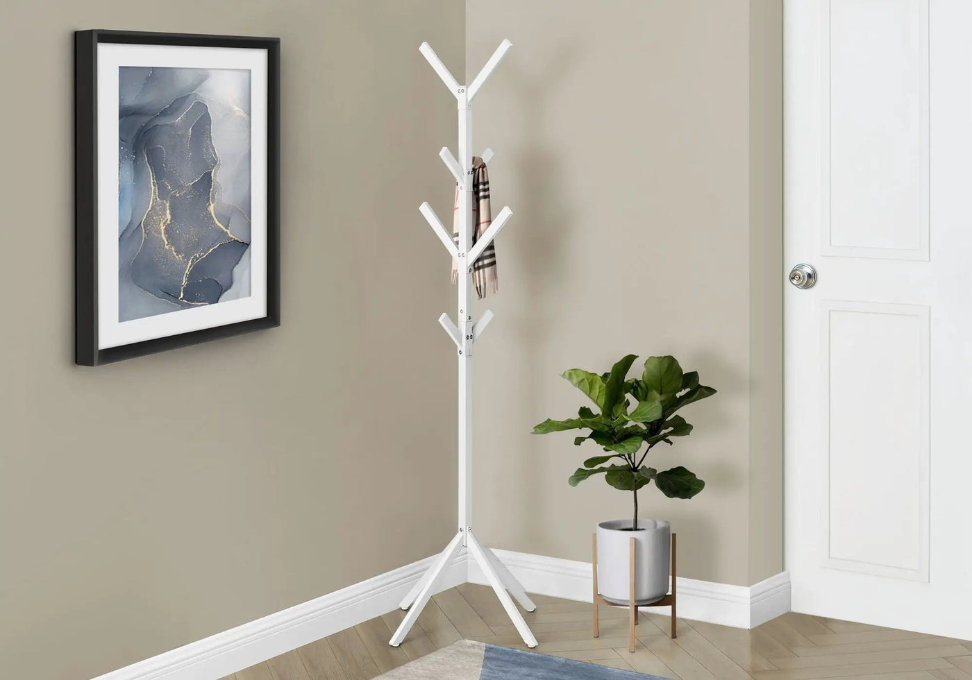 Coat Rack, Hall Tree, Freestanding, 8 Hooks, Entryway, Contemporary & Modern by HouseOfZazla