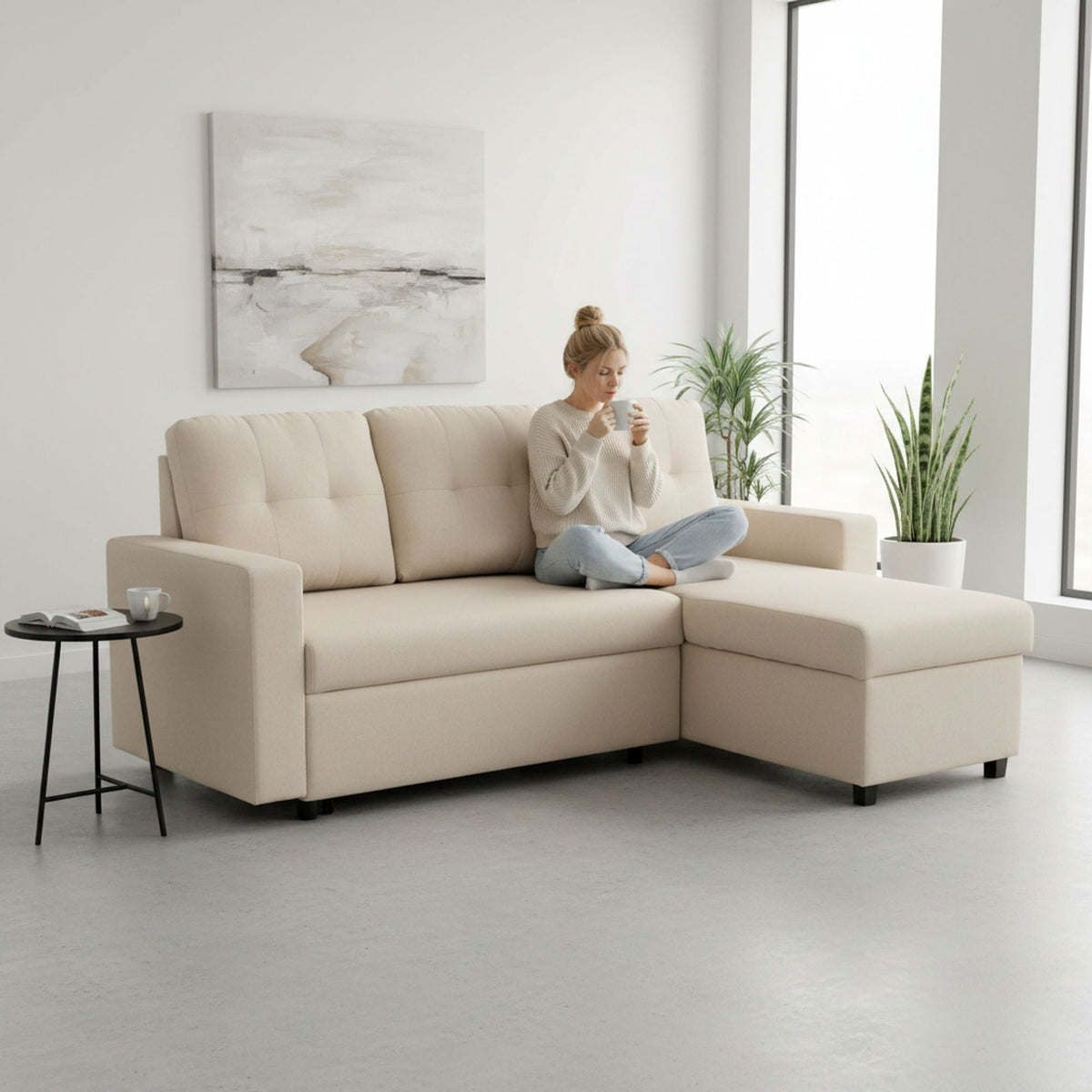 Convertible L Shaped Sectional Sleeper Sofa Bed, Saving Pull Out Couch, photo 23 of 23