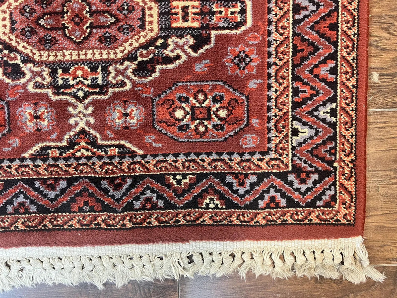 Belgium Power Loomed Runner Rug 2x9, Vintage Wool Rug for Hallway 2 x 9 ft, Red, Caucasian Persian Design, 9ft Runner by Jewel Rugs