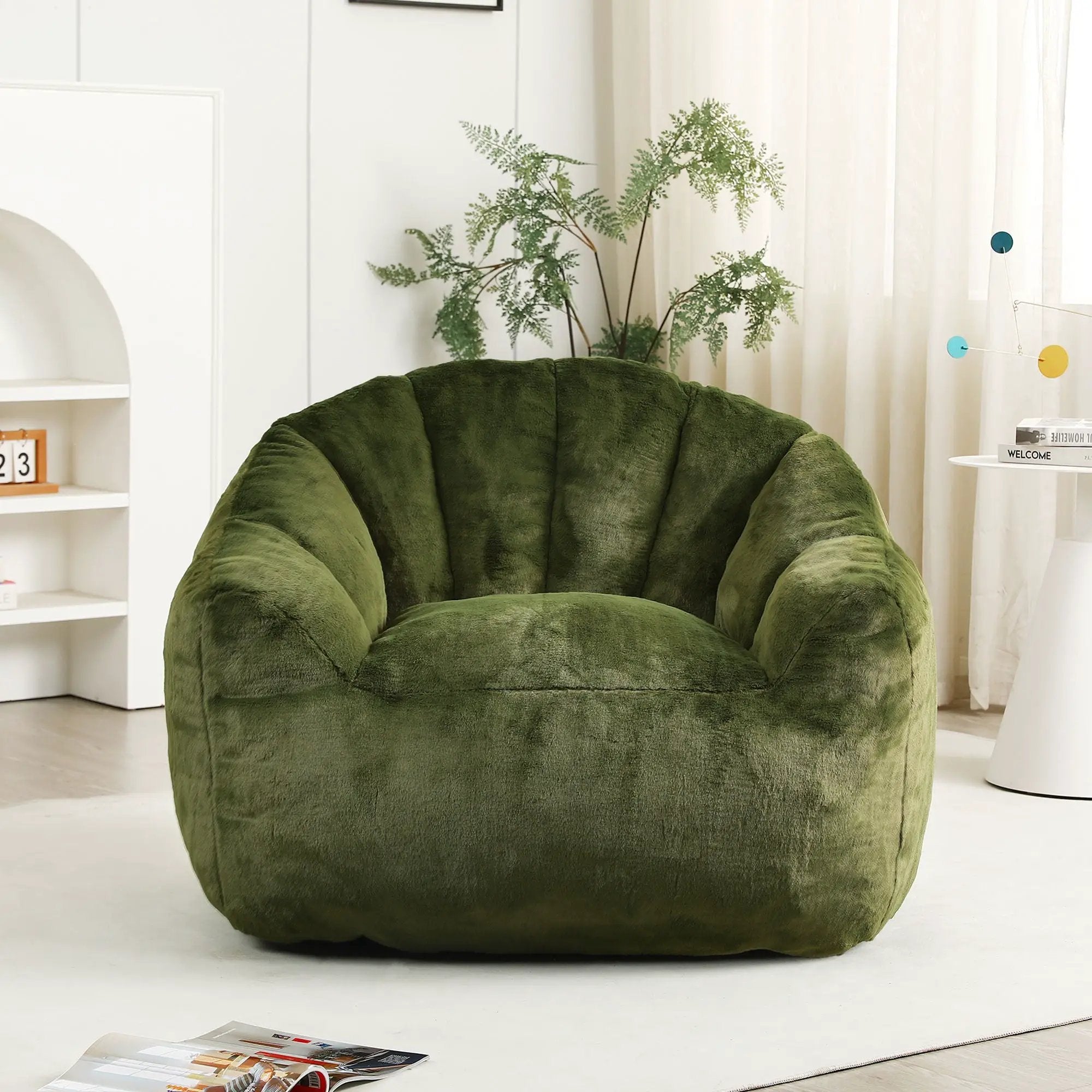 Beanbag Chair, Beanbag Sofa Chair With Armrests Stuffed High Density Foam by HouseOfZazla