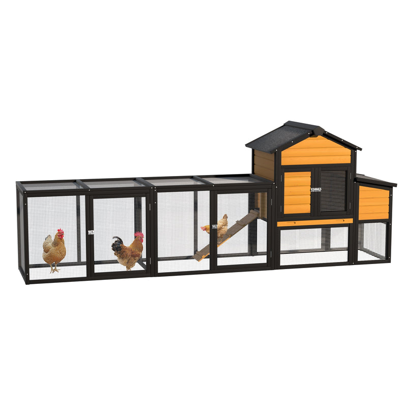 119.5" Outdoor Wooden Chicken Coop with Run by HouseOfZazla