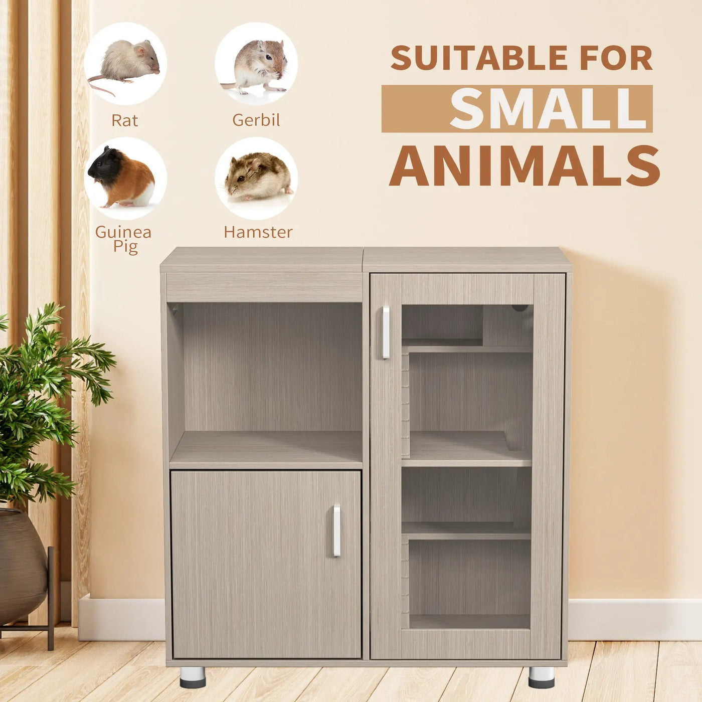4 Tier Hamster Cage With Acrylic Windows And Storage Cabinet by HouseOfZazla